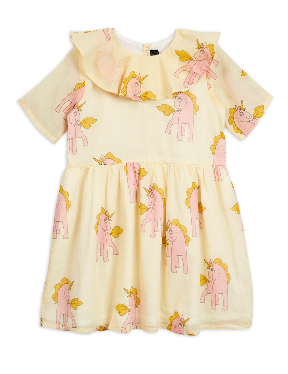 Mini rodini unicorn woven long high quality dress 116/122