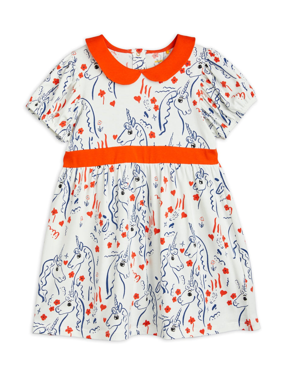 Mini Rodini Scottish Unicorns Puff Sleeve Dress – The Boys and the 