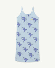 Load image into Gallery viewer, Birds Blue Gazel Dress
