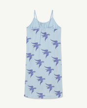 Load image into Gallery viewer, Birds Blue Gazel Dress