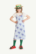 Load image into Gallery viewer, Birds Blue Gazel Dress