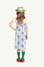 Load image into Gallery viewer, Birds Blue Gazel Dress