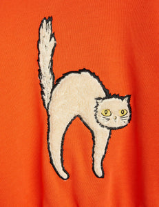 Angry Cat Embroidered Sweatshirt