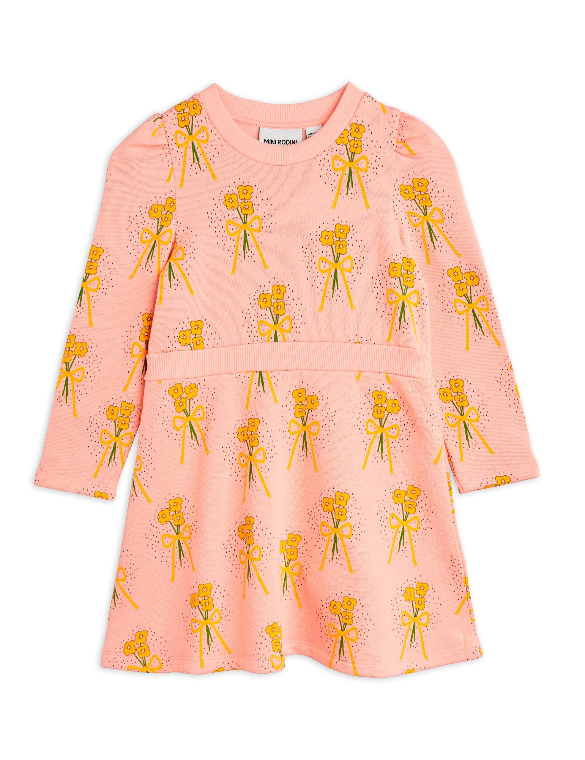 mini rodini rose dress Mini Rodini Kids Yellow Velour Rose Dress Mini Rodini