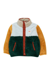 Color Block Polar Sherpa Jacket - Grey