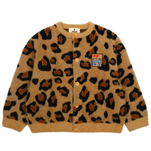 Leopard Pattern Cardigan Beige