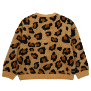 Leopard Pattern Cardigan Beige