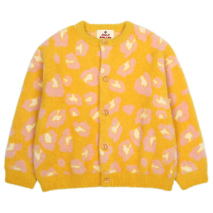 Leopard Pattern Cardigan Yellow