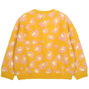 Leopard Pattern Cardigan Yellow