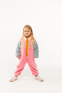 Color Block Polar Sherpa Jacket - Pink