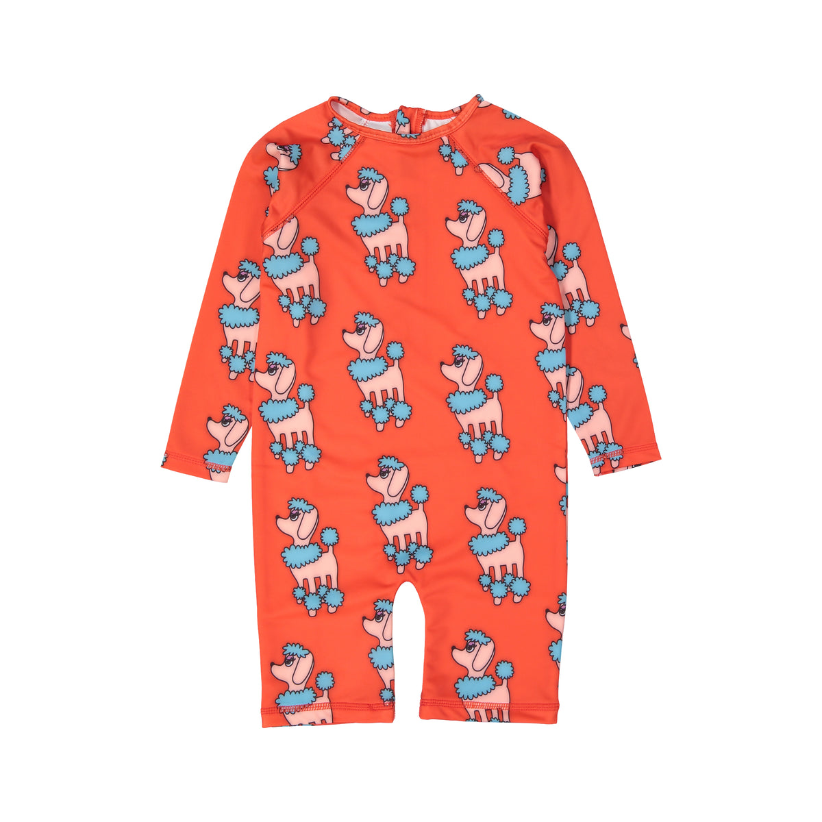 Hugo Loves Tiki Red Poodle Rash Guard The Boys and the Babe