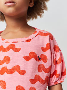Waves All Over Puffed Sleeve T-Shirt (LAST ONE 2-3Y)