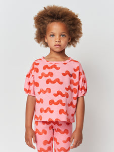 Waves All Over Puffed Sleeve T-Shirt (LAST ONE 2-3Y)
