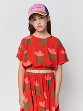 Load image into Gallery viewer, Sea Flower All Over Woven Short Sleeve Top
