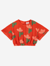 Load image into Gallery viewer, Sea Flower All Over Woven Short Sleeve Top
