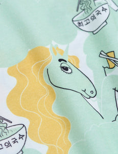 Unicorn Noodles T-Shirt (Green) (LAST ONE 92/98)