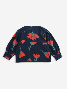 Big Flowers Woven Blouse