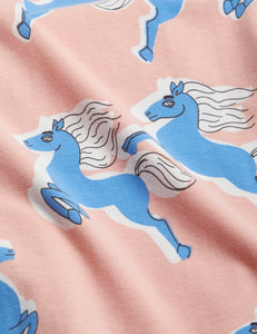 Horses Long Sleeve T-Shirt - Pink
