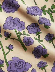 Roses Flared Trousers - Purple