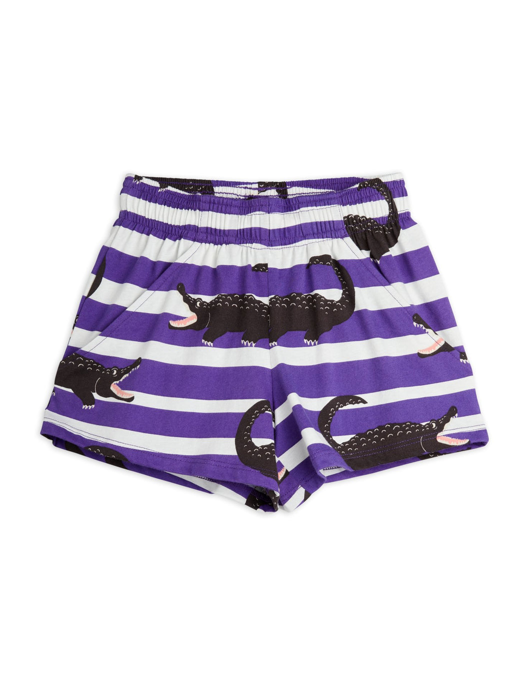 Crocodile Stripe Shorts - Purple