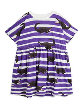 Load image into Gallery viewer, Crocodile Stripe Dress - Purple
