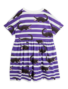 Crocodile Stripe Dress - Purple