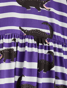 Crocodile Stripe Dress - Purple