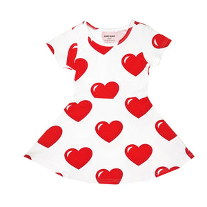 Hearts White Skater Dress (LAST ONE 2Y)