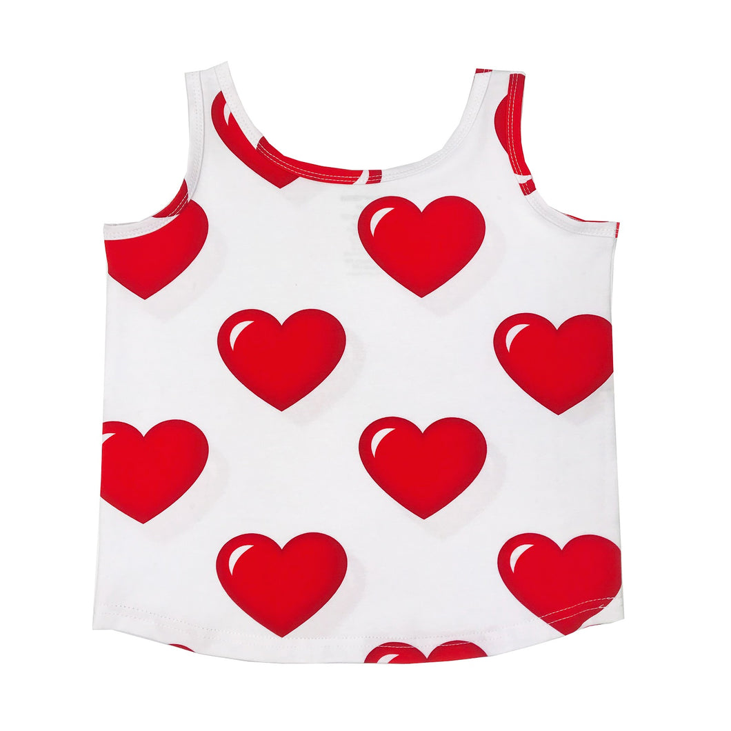 Hearts White Skater Tank (LAST ONE 8Y)