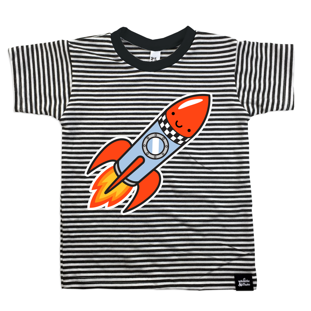 Kawaii Rocket Striped T-Shirt (LAST ONE 1-2Y)